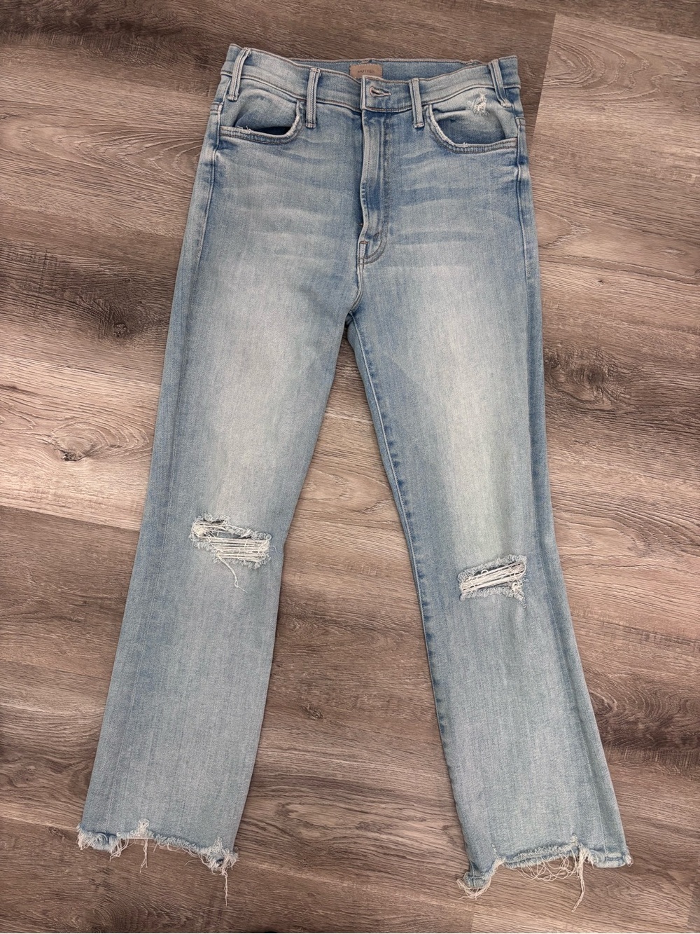 MOTHER jeans The Hustle Ankle Chew in Pedal Plucker 29 light wash